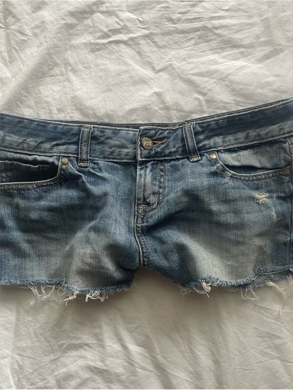 Victoria's Secret Light Blue Distressed Denim Cutoff Shorts